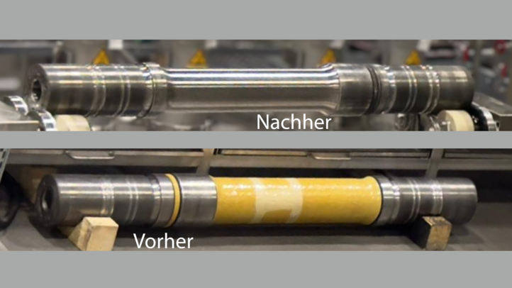 Nichtabrasiver Reinigungsprozess: Lackierte Flächen sind metallisch blank und werden schonend behandelt.