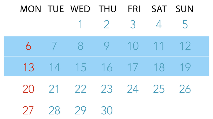 <span class="ti-calendar icons"></span> Compact – 2 weeks